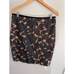Boden Black and Tan Floral Skirt